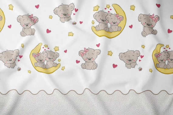 2896 D Dreamland Детско памучно спално бельо, мечета Каро