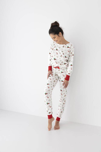 Дамска пижама Samantha Sensis -ecru