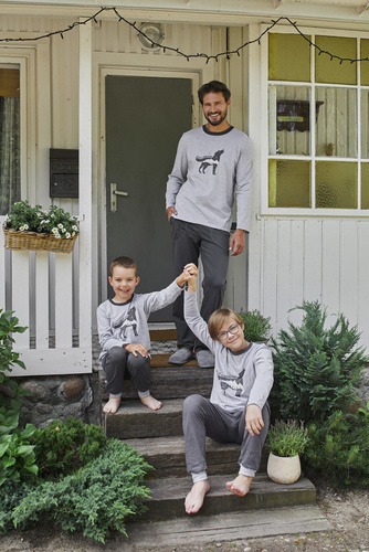 Tikal Мъжки панталон с дълъг ръкав и дълъг панталон Италианска мода - меланж/графит