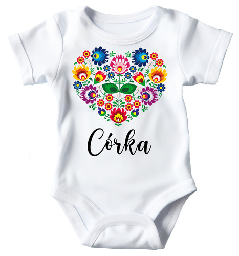 Боди с къс ръкав "Daughter of the heart folk" Moocha, бяло