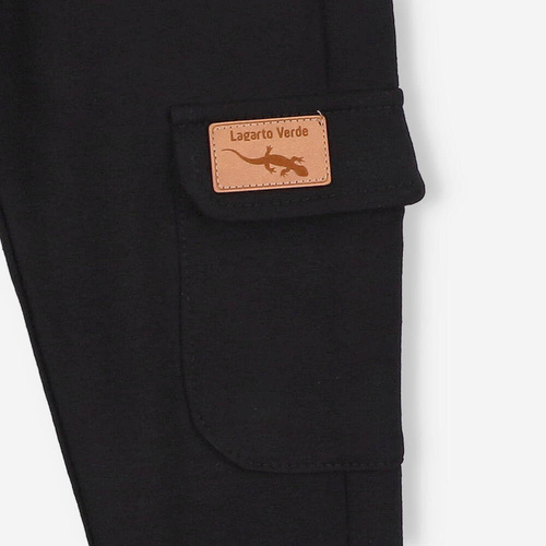 KAR-0042/CZA Черен карго спортен панталон за момче Lagarto Verde
