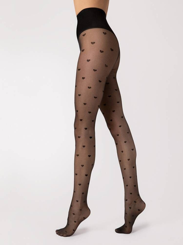 F 5007 Чорапогащник Heartbeat Fiore 20 den - черен