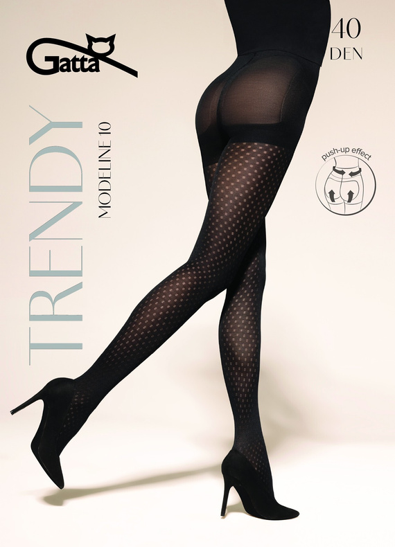 Чорапогащник Gatta Trendy Modeline wz.10 40 den – push-up, оформящ, с десен