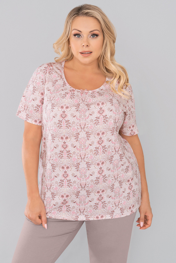 Kalmia Дамска пижама с къс ръкав, 3/4 панталон Италианска мода с щампа