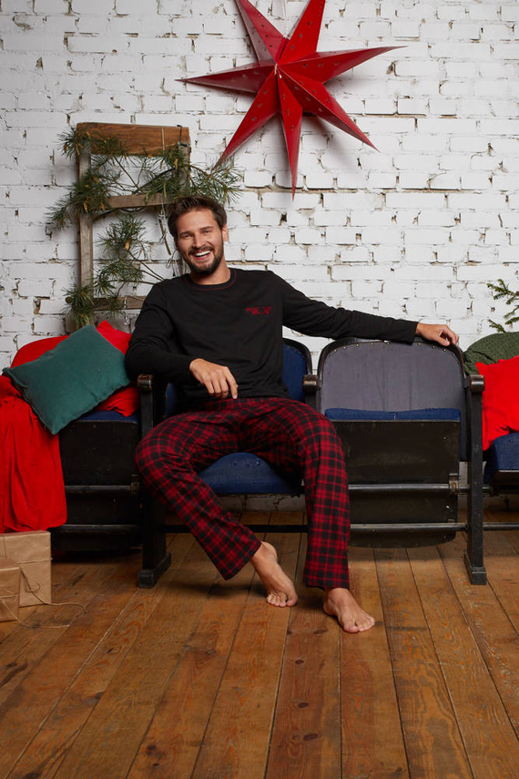 Мъжка пижама Zeman Italian Fashion - черна/принт