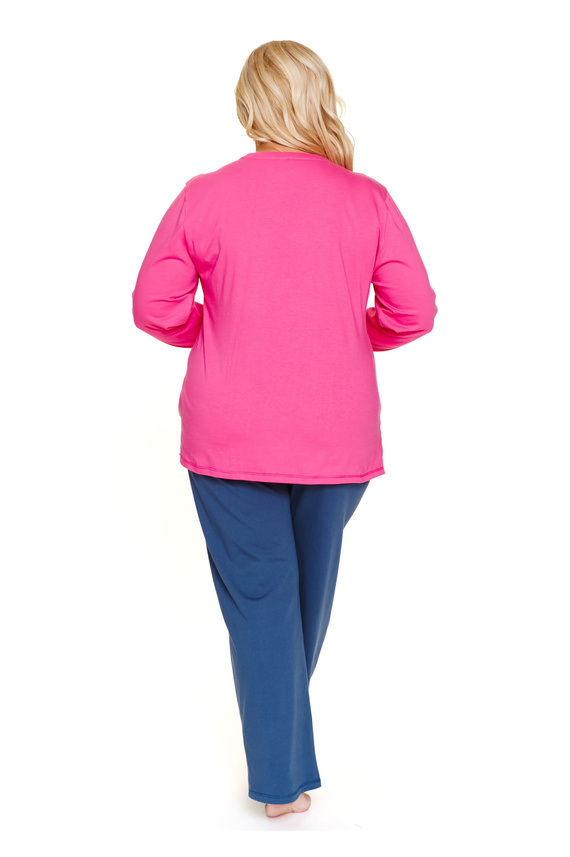 7328 Дамска пижама Doctor Nap Peony - памук, голям размер, дълъг ръкав