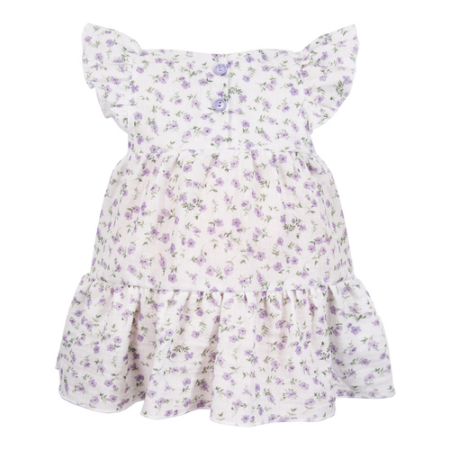 Eevi muslin Meadow рокля – къс ръкав, малки цветя, лека