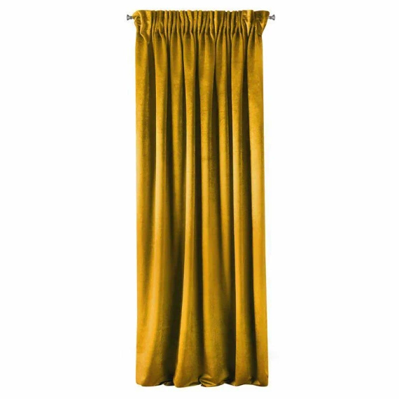Тейлър кадифена завеса готова на лента Design91 горчица