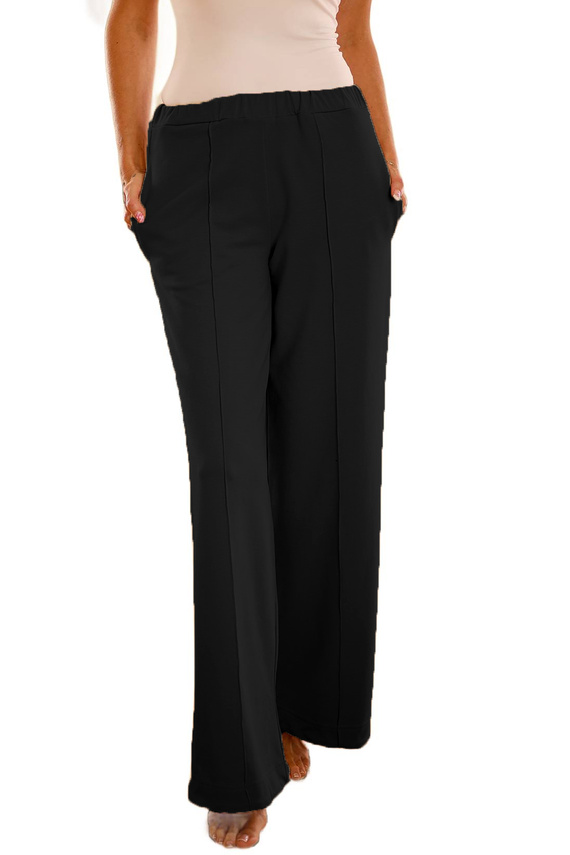 Flint - дамски памучен панталон, свободна кройка, 95% памук 5% еластан | Полска марка Mirale - черен