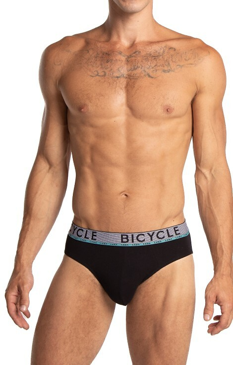 M-1063 Мъжки бикини Lama, черно-ментови – памучни, широки ластик, комплект от 2