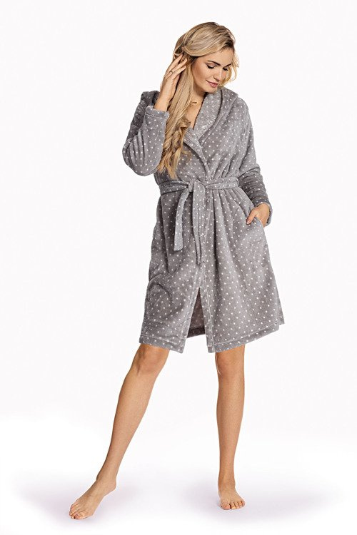 546 Melanie Къс дамски халат Forex - сив