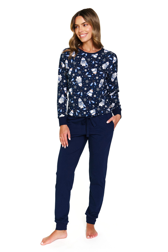 5272 Дамски пижамен комплект Doctor Nap - Уютно мече, памук, дълъг ръкав и панталон