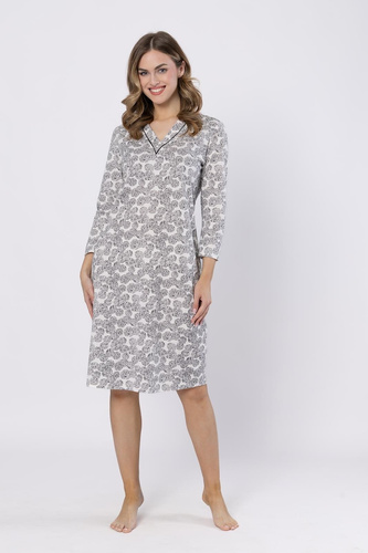 Нощница Bea 1610 Leveza черна – елегантна, 7/8, дантела