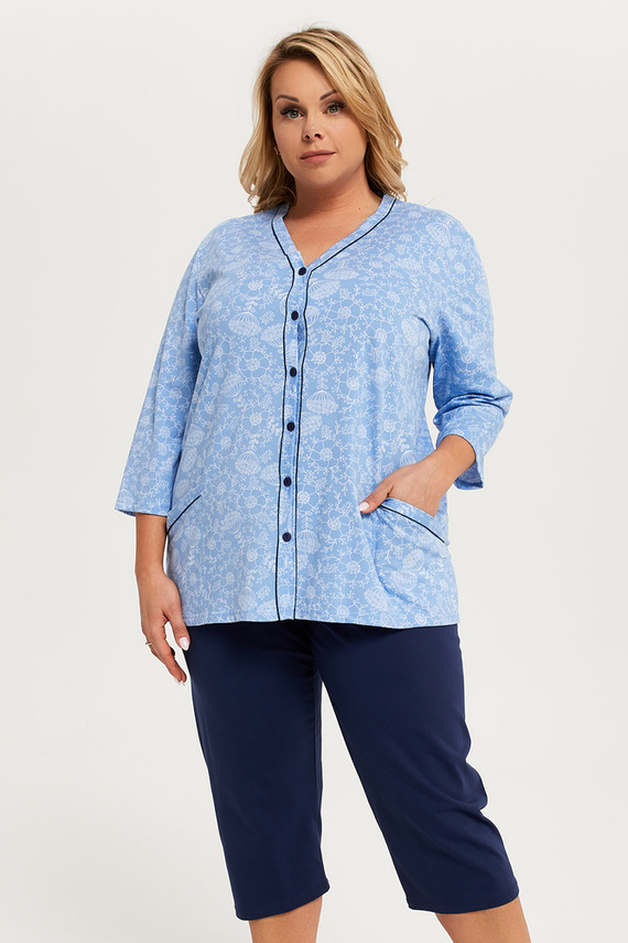 Jomala Дамска пижама 3/4 ръкав, 3/4 панталон Италианска мода