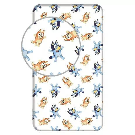 Памучен чаршаф с ластик 90x200 Bluey 061 Jerry Fabrics бял