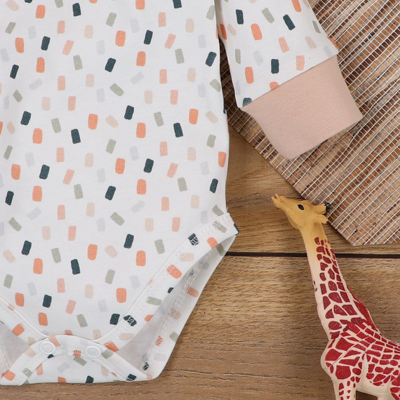 ABN-5321/KRE Боди с плик Nini от органичен памук, кремав