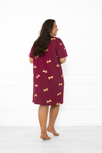 Kwadro Дамска нощница Италианска мода - памук, с къс ръкав, с панделки