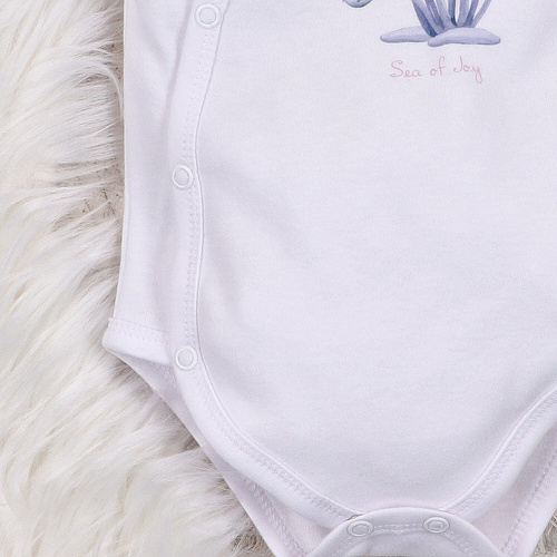 ABN-5474 Underwater World Nini плик боди бяло – органичен памук, къс ръкав