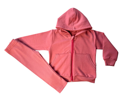 Анцуг за момиче Mamatti DR2155 - модерен комплект Малага с качулка