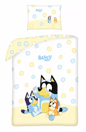Памучно спално бельо 100x135 Bluey Песове Жълто 40x60 Halantex H26