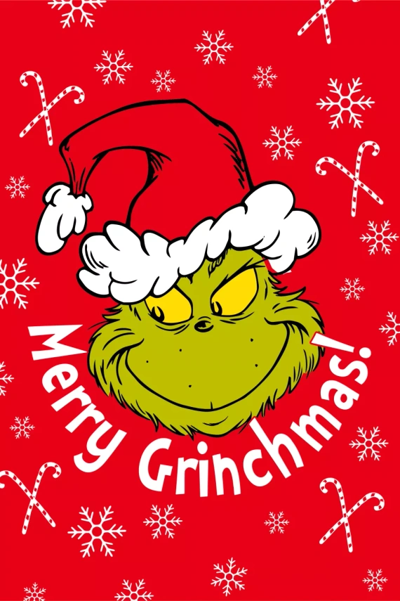 Одеяло Grinch Merry Grinchmas 100x140 червено микрофибър Jerry Fabrics