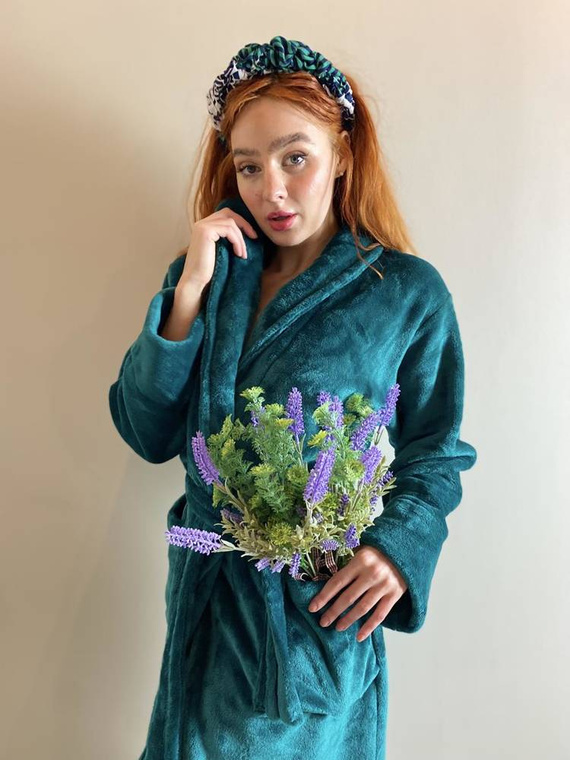 628 Abigail Дълъг дамски халат Forex - зелен