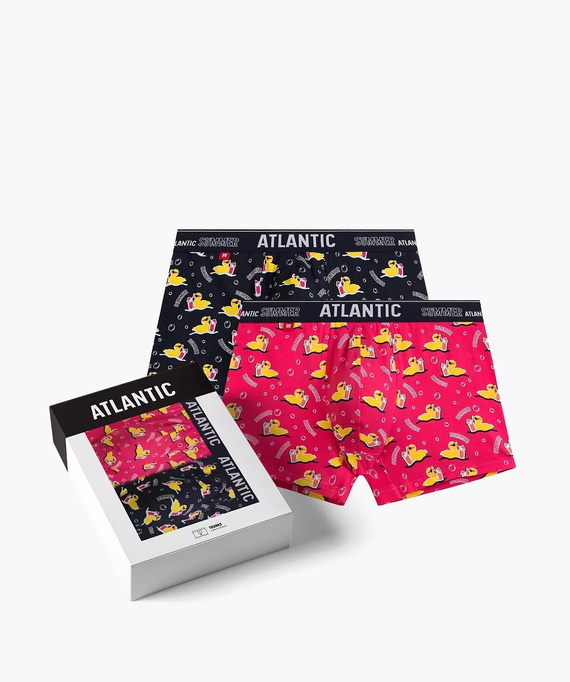 2MHH-007/25 Мъжки боксерки Atlantic - морско синьо-розово