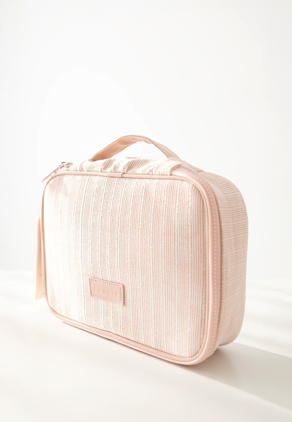 Козметичка Large Sensis – Елегантна, Място за Четки, С Ребрист Материал и цип