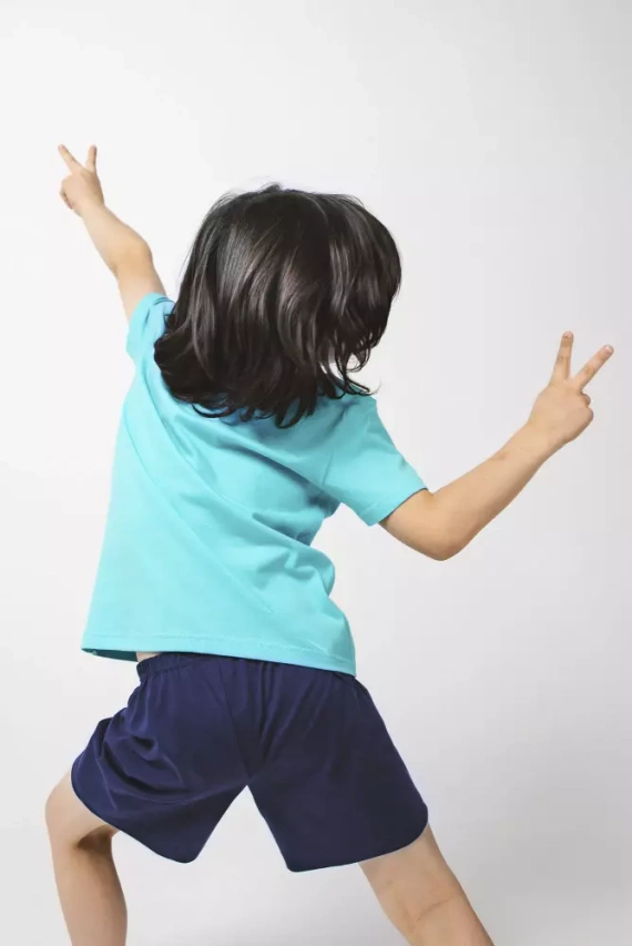 Remek Пижама за момчета с къс ръкав и панталон Италианска мода - тюркоазена