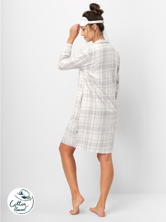 Дамска риза Key LND 401, светло розово - памучна фланела, дълги ръкави, копчета