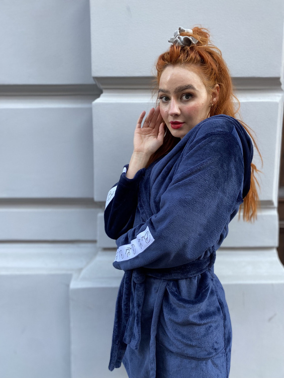 626 Abigail Дамски къс халат Forex - тъмносин