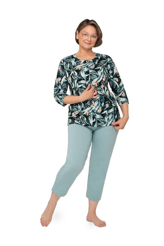 201 Maria II Martel дамска пижама черен тюркоаз 21