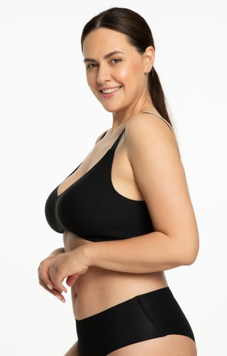 Julimex Jelly Bra Comfort Black Beige – Сутиен без банели за голям бюст