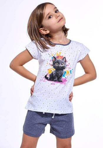 245/109 246/109 Момичешка пижама Black Cat Cornette бяла