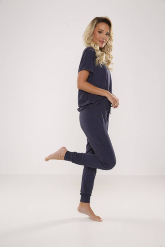 524 Paula Дамска пижама De Lafense - тъмносиня