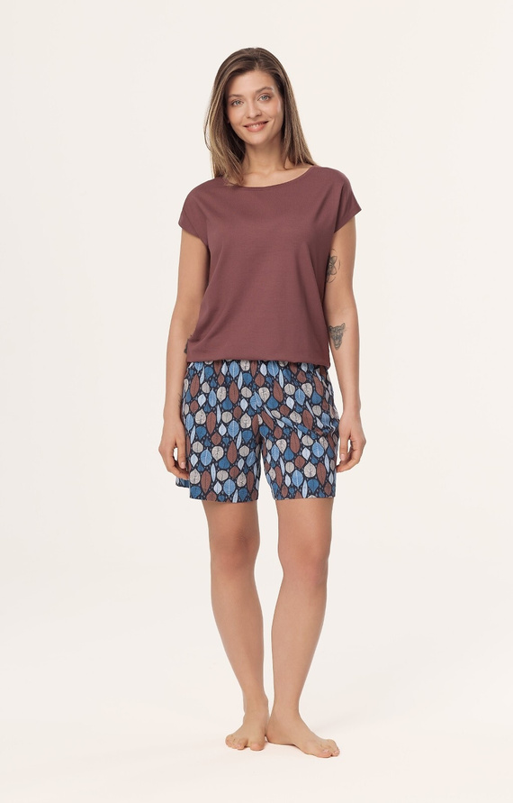 Дамска пижама Matilda PI71 Mefemi by Nipplex – вискоза, памучни шорти