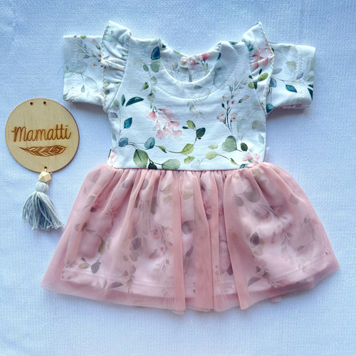 SH029 Момичешка рокля с къс ръкав Mamatti