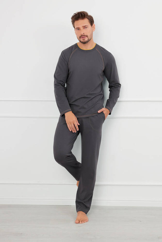 Salomon Мъжка пижама с дълъг ръкав и дълъг панталон Италианска мода - graphite/honey