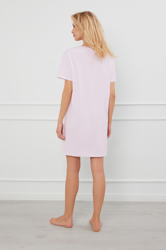 Нощница с къс ръкав Arugia Италианска мода - прахово розово 