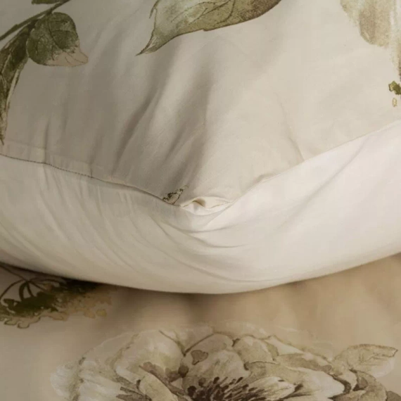 Пролет 38 Цветя спално бельо сатен евро пердета бежово