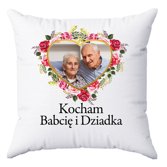 Възглавница със снимка в чест на деня на баба и дядо Муч