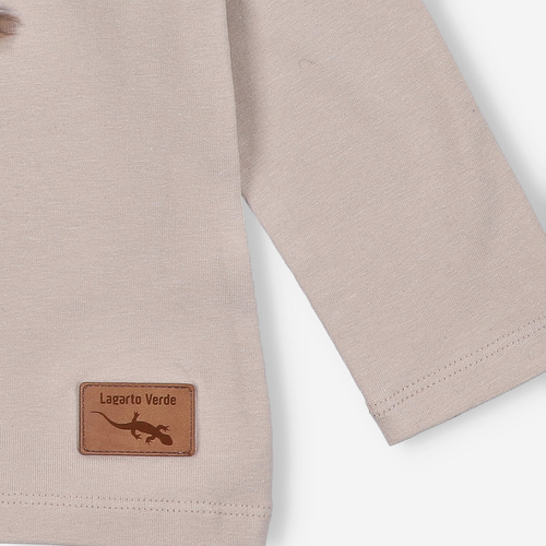 KAR-3004 Блуза с дълъг ръкав Lagarto Verde за момичета, бежова – стилна, памучна, полско производство