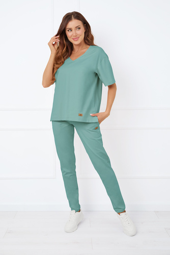 Caro Блуза с къс ръкав Италианска мода - градински чай 