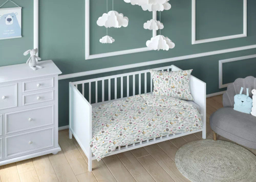 3695 A Land of Dreams Детско памучно спално бельо, Каро животни