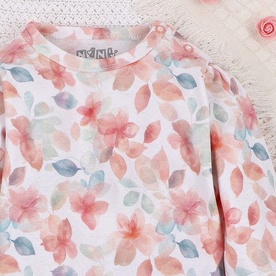 ABN-5415 Kolorowe kwiatki Body z bawełny organicznej Nini druk