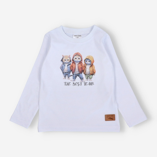 KAR-1010/BIA Момчешка блуза с дълъг ръкав Lagarto Verde бяла