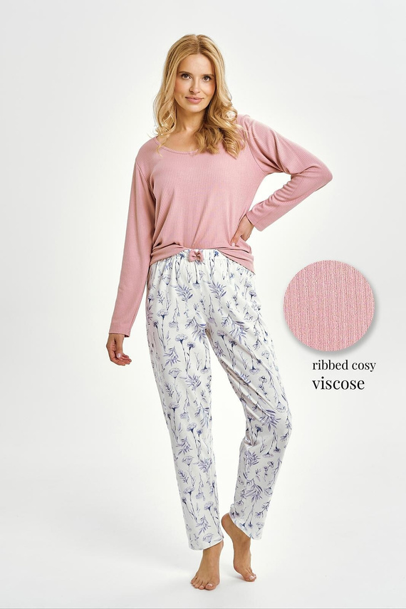 Дамска пижама Taro 3456 Caroline комплект розова вискоза и памук