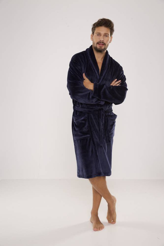 716 Мъжки халат Rafael De lafense - тъмносин