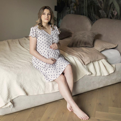 Нощница за бременни и кърмачки Linda Eevi - бежова