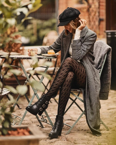 Памучни чорапогащи Gabriella Cashmir wz.103 150 den nero – топли, ажурни